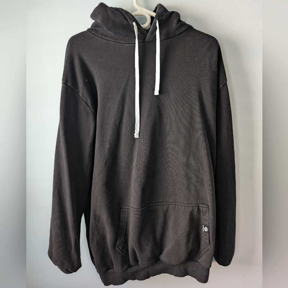 Stylish Black Hoodie with White Accents
